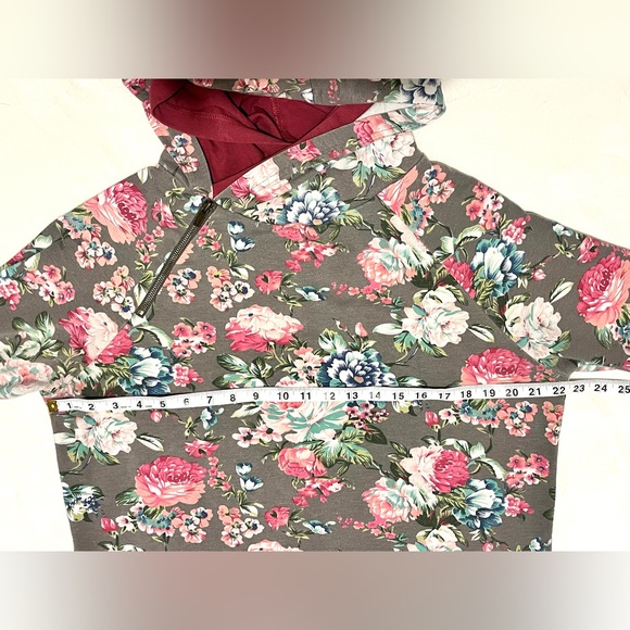 Ampersand Ave Women’s DoubleHood Sweatshirt Floral Hoodie with Pockets Size XXL - Picture 10 of 16
